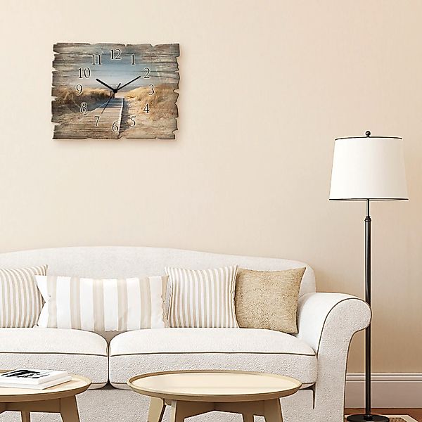 Artland Wanduhr "Nordseestrand auf Langeoog - Steg" wahlweise mit Quarz- od günstig online kaufen