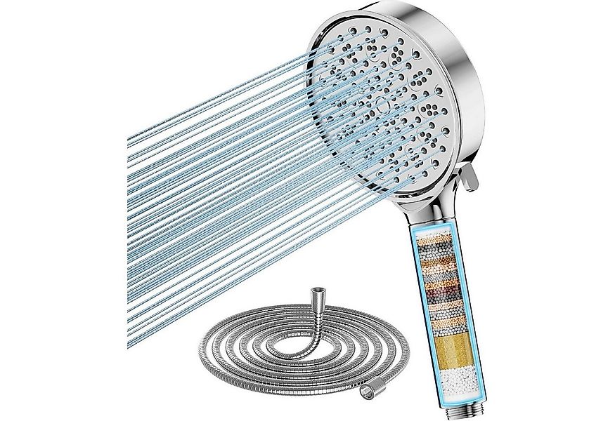 LuxusKollektion Handbrause Duschkopf mit Filter Hochdruck Handbrause 6 Stra günstig online kaufen