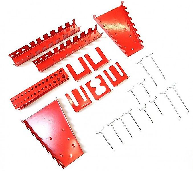 Kreher Lochwand-Ausstattung Hakensortiment mit 22 Teilen aus Metall in Rot günstig online kaufen