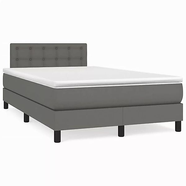 vidaXL Boxspringbett mit Matratze Grau 120x200 cm Kunstleder1389809 günstig online kaufen