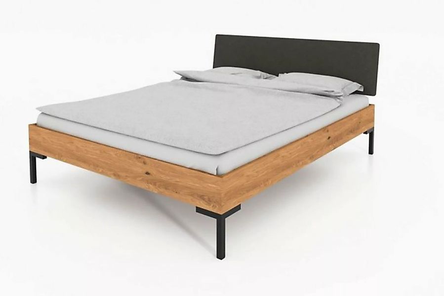 Natur24 Einzelbett Bett Seiba 1 Sonderlänge 120x210 Wildeiche Polsterkopfte günstig online kaufen