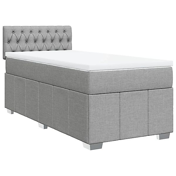 vidaXL Boxspringbett mit Matratze Hellgrau 80x200 cm Stoff 3286902 günstig online kaufen