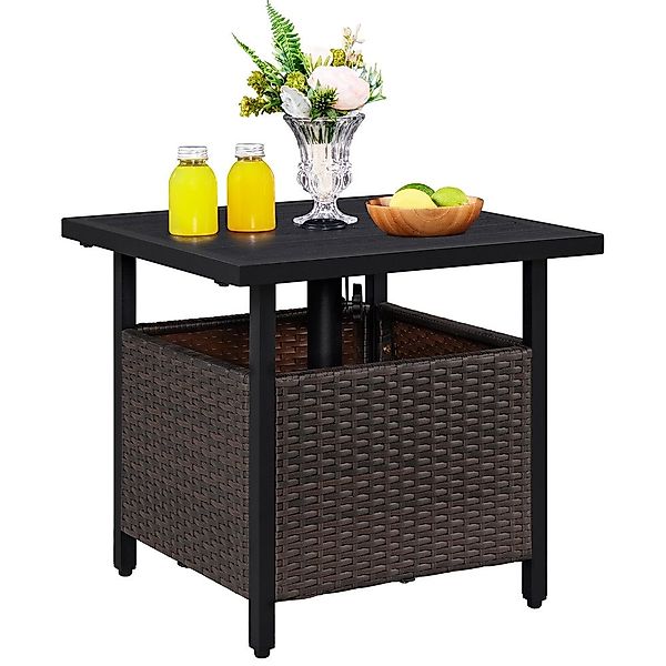 Yaheetech Gartentisch mit Schirmloch, Terrassentisch in günstig online kaufen