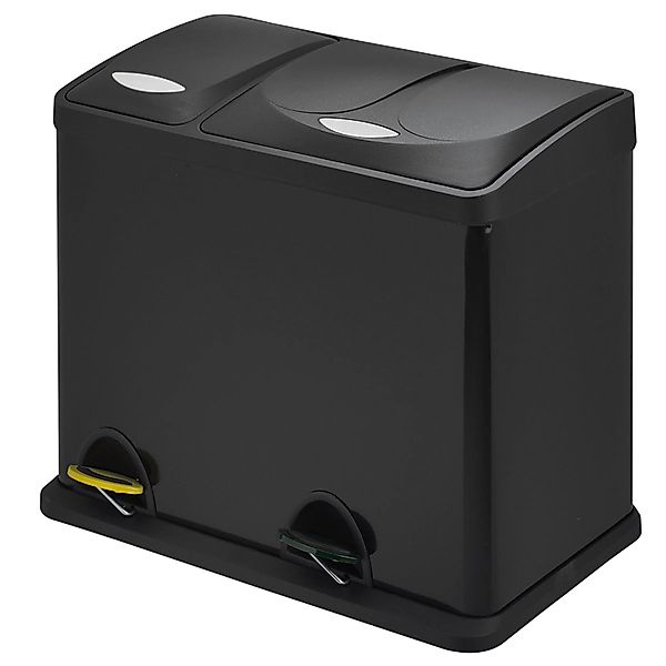 Svita TC2Combo26 Papierkorb Mülleimer Mülltrennung Stahl 8L+18L Schwarz günstig online kaufen