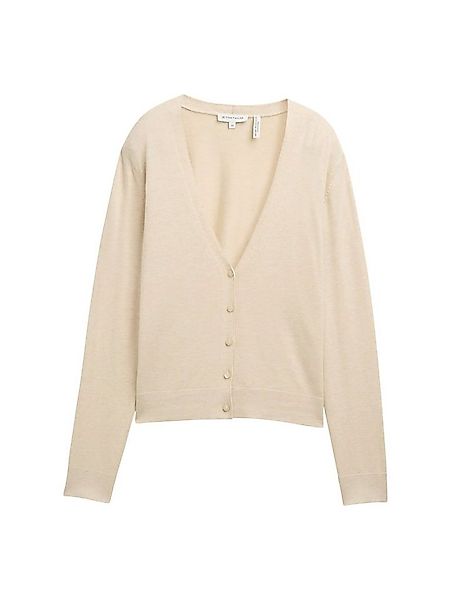 TOM TAILOR Strickweste knit v-neck cardigan summer beige melange günstig online kaufen