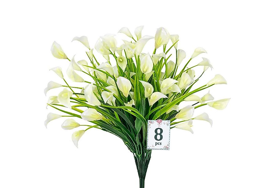 Kunstblumenstrauß 8 Stück Kunst Calla-Lilien Sträuße, UV-beständige Kunstbl günstig online kaufen