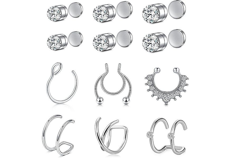 AVYRING Nasenpiercing Fake Nasenring Set 7 teilig Magnetisch Edelstahl Zirk günstig online kaufen