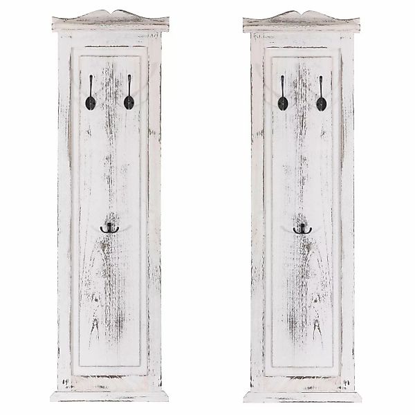 MCW Wandgarderobe H33 2er-Set Weiß Shabby günstig online kaufen