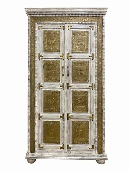 Oriental Galerie Mehrzweckschrank Weiß Gold Schrank Vanita Indien 180 cm günstig online kaufen