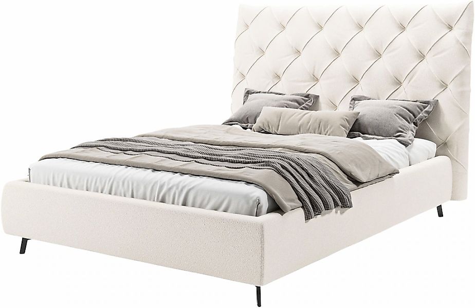 Leonique Polsterbett "Maxime, in 4 Breiten bis 200cm, auch in Leder" Kopfte günstig online kaufen