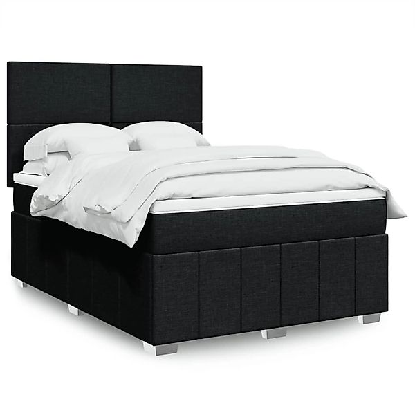 vidaXL Boxspringbett mit Matratze Schwarz 160x200 cm Stoff 3294014 günstig online kaufen
