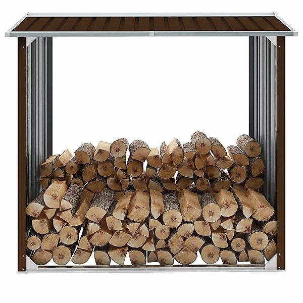 vidaXL Brennholzlager Verzinkter Stahl 172x91x154 cm Braun günstig online kaufen