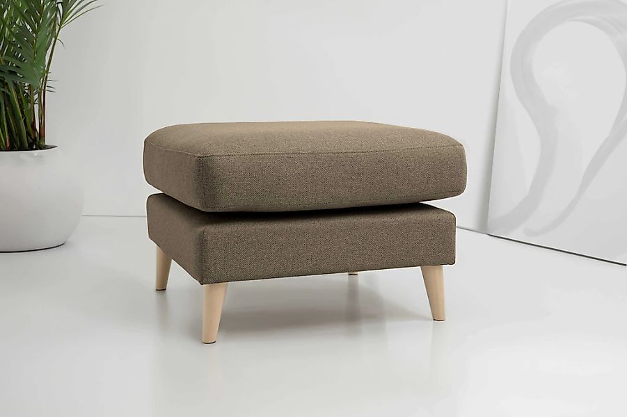 Home affaire Polsterhocker "MARSEILLE", Massivholzbeine Eiche, Landhausstil günstig online kaufen