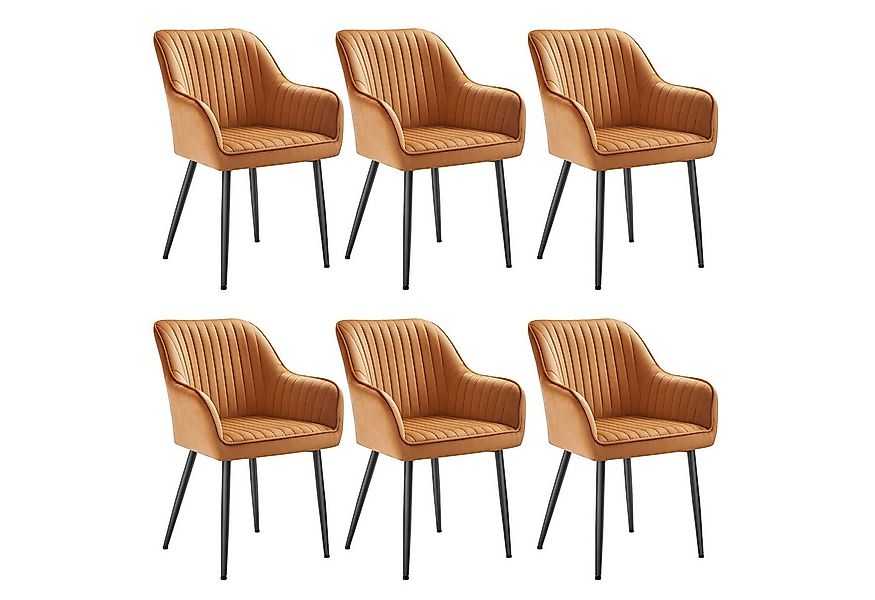 SONGMICS Esszimmerstuhl (6 St), Polsterstuhl mit Metallbeine, Samt, für Sch günstig online kaufen