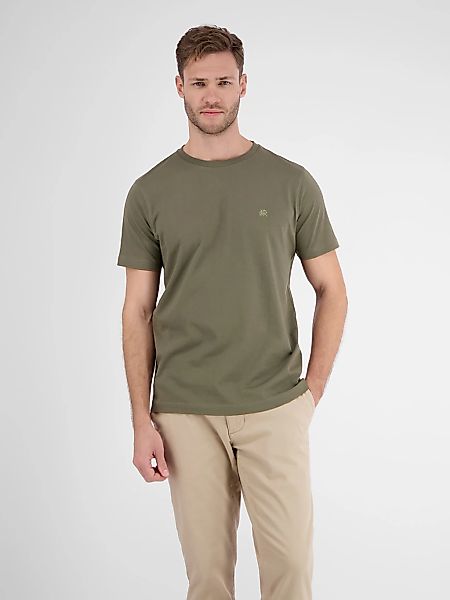 LERROS T-Shirt "LERROS Basic T-Shirt mit Logostitch, unifarben" günstig online kaufen
