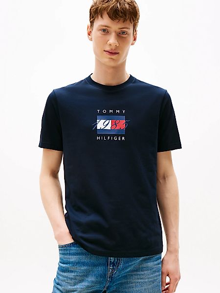 Tommy Hilfiger T-Shirt "LINEAR FLAG GRAPHIC" Rundhals, regular fit, Jersey günstig online kaufen
