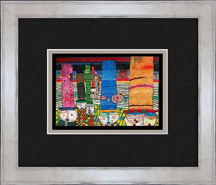 artissimo Bild mit Rahmen Hundertwasser / Poster gerahmt 35x30cm / Bild mit günstig online kaufen