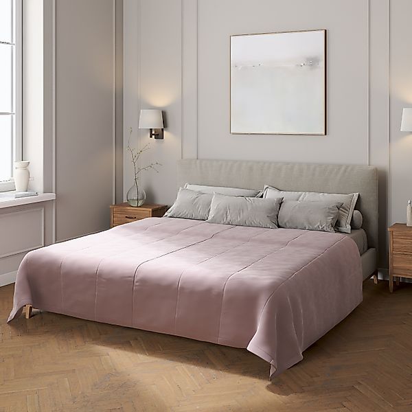 Velvet-Tagesdecke mit Streifen-Steppung, rosa, Velvet (704-14) günstig online kaufen