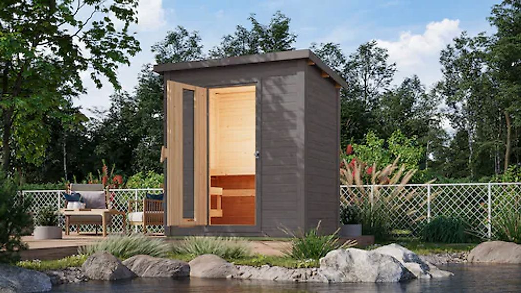 Karibu Saunahaus »Talo 1« Set, Ofen 9 kW, externe Steuerung, mit Energiespa günstig online kaufen