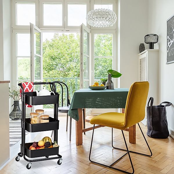 relaxdays Küchenwagen Rollwagen mit 3 Etagen, günstig online kaufen