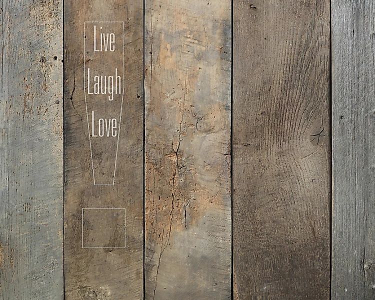 Fototapete "LiveLaugh Love" 4,00x2,50 m / Glattvlies Perlmutt günstig online kaufen