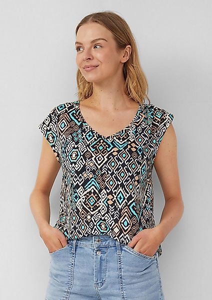 s.Oliver Kurzarmshirt T-Shirt T-Shirt mit weitem Ausschnitt, Cut-out und Sc günstig online kaufen