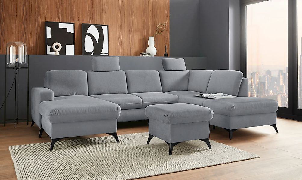 Home affaire Wohnlandschaft "Lolland U-Form" Wahlweise mit Bettfunktion und günstig online kaufen