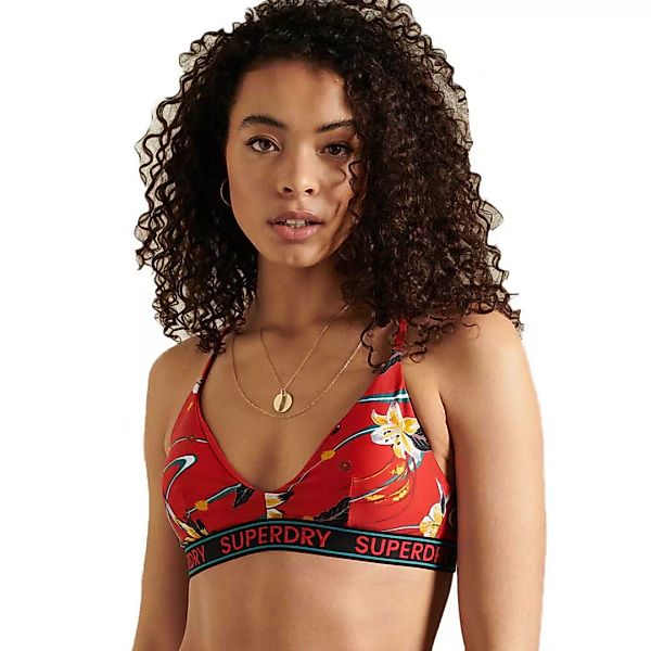 Superdry Logo Surf Bikini Bikini Oberteil L Red Lily AOP günstig online kaufen
