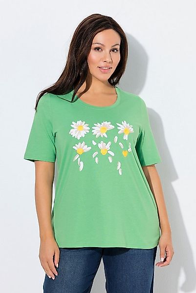 Ulla Popken T-Shirt T-Shirt Blüten Classic Rundhals Halbarm günstig online kaufen