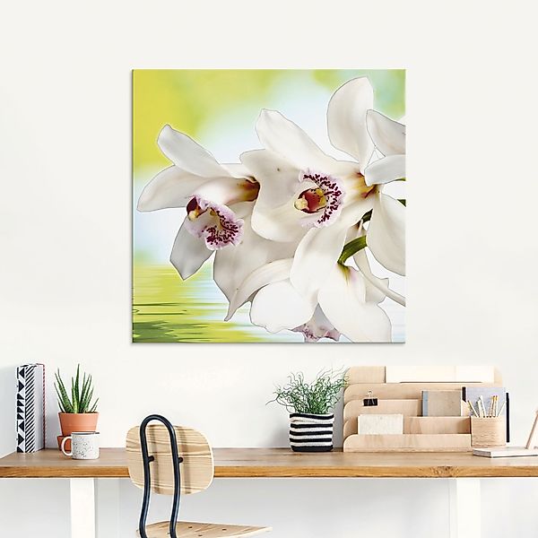 Artland Glasbild "Weiße Orchidee" Blumen 1 Stk. tlg. in verschiedenen Größe günstig online kaufen