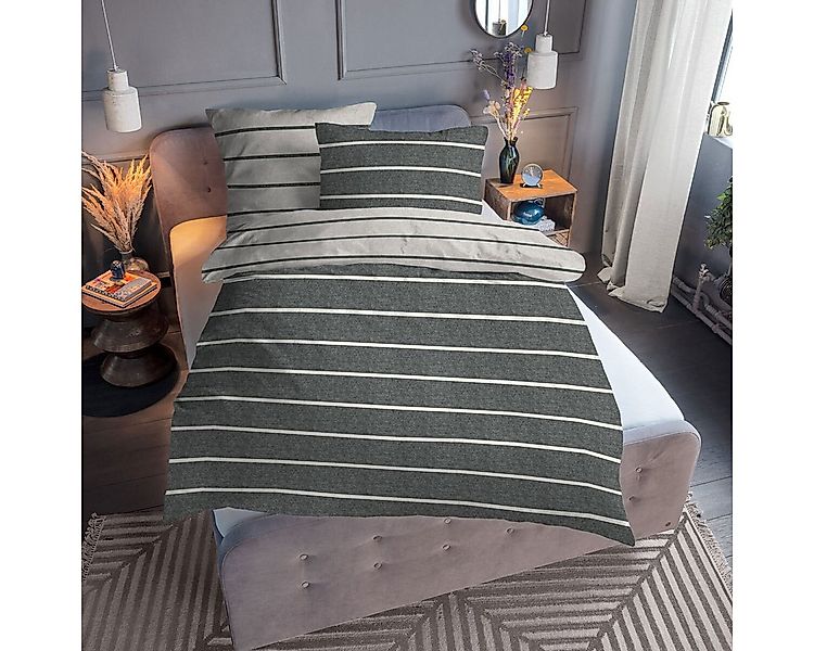 TRAUMSCHLAF Bettwäsche Melange Querstreifen, Flanell, 1 teilig, zeitlose We günstig online kaufen