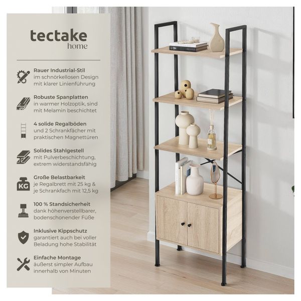 tectake Leiterregal Brentwood, Set 1-tlg., Industrial günstig online kaufen