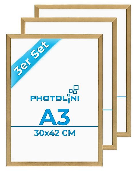 PHOTOLINI Bilderrahmen 3er Set 30x42 cm / A3 Poster-Rahmen, zum Aufhängen, günstig online kaufen