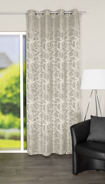 HOME WOHNIDEEN Vorhang Ösenschal Deko Jacquardgemustert günstig online kaufen