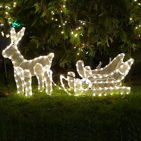 Gartenpirat LED Dekofigur Rentier mit Schlitten günstig online kaufen