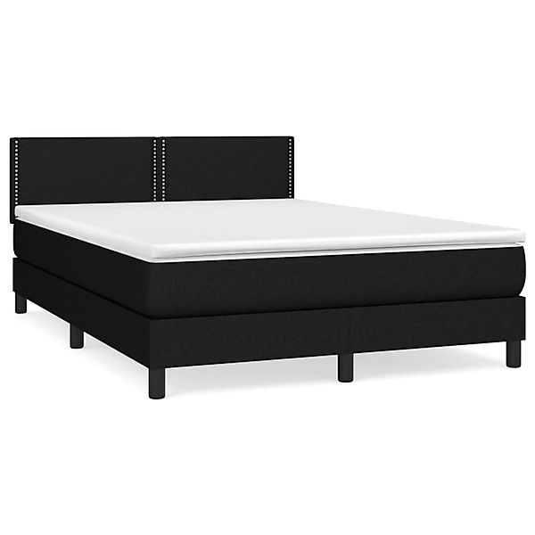 vidaXL Boxspringbett mit Matratze Schwarz 140x190 cm Stoff1467930 günstig online kaufen