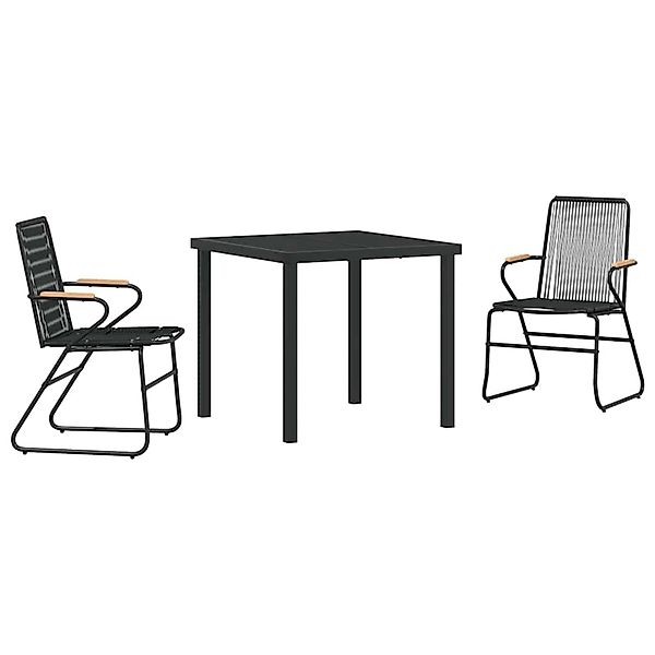 vidaXL Garten Essgruppe 3-Tlg Schwarz PVC-Rattan 3379170 günstig online kaufen