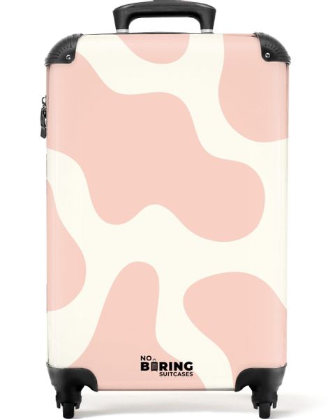 NoBoringSuitcases.com© Hartschalen-Trolley Weiß mit rosa Flecken günstig online kaufen