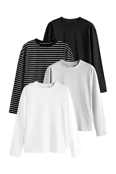 The Set Langarmshirt The Set Relaxed Fit Langarmshirts, 4er-Pack (4-tlg) günstig online kaufen