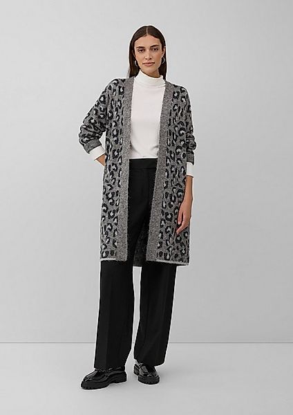 s.Oliver Cardigan Strickjacke Long-Cardigan im Relaxed Fit mit Leo-Print günstig online kaufen