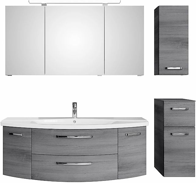 Saphir Badmöbel-Set "Serie 4010 4-teilig Keramik-Waschtisch mit LED-Spiegel günstig online kaufen