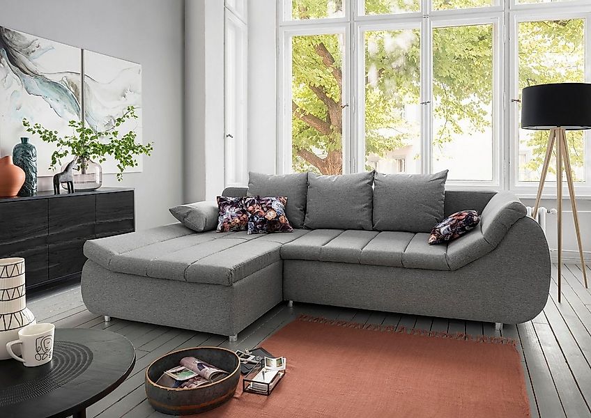 INOSIGN Ecksofa "Imola elegant und modern, aktuelle Steppung im Sitz, beque günstig online kaufen