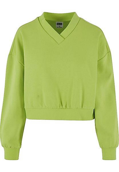 URBAN CLASSICS Sweater "Urban Classics Damen Ladies Cropped V-Neck" günstig online kaufen
