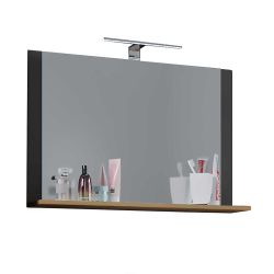 Gästebad Möbel in Anthrazit und Holzoptik zur Wandmontage (zweiteilig) günstig online kaufen