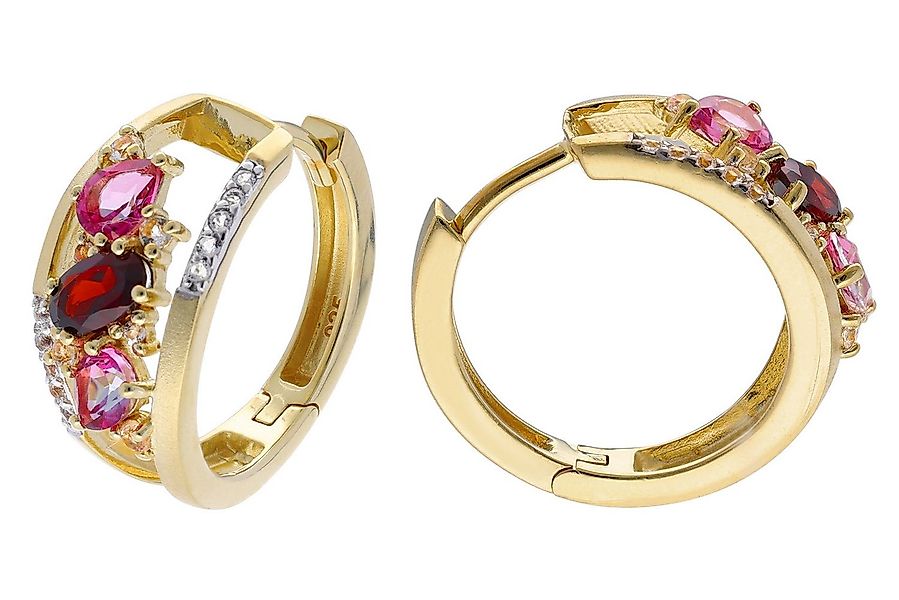 trendor Paar Creolen Damen-925 Silber Vergoldet mit Farben günstig online kaufen