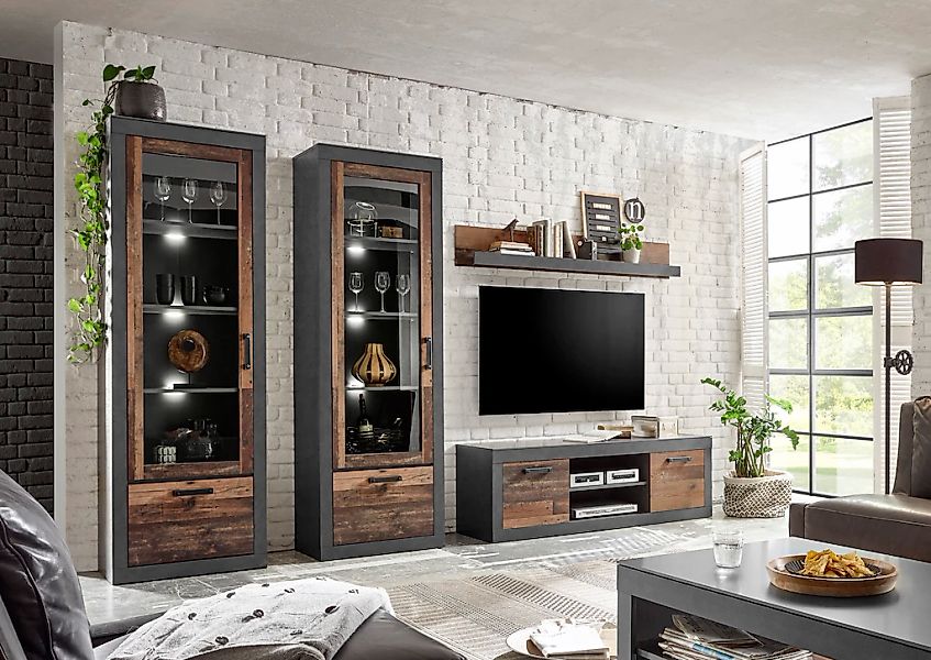 Home affaire Wohnwand "BROOKLYN" 4 Stk. tlg. günstig online kaufen