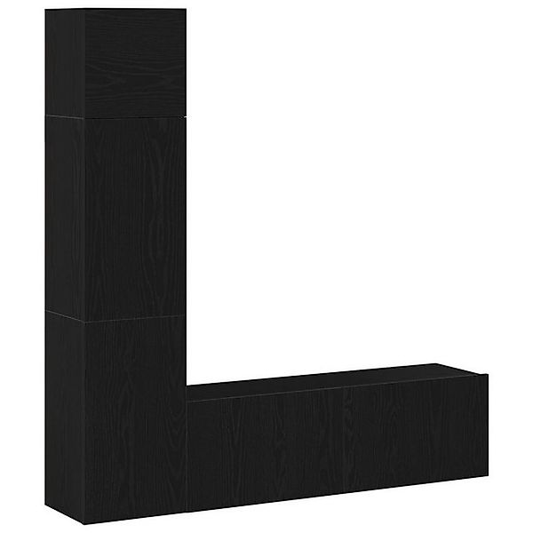 vidaXL TV-Schrank 3-teiliges Wand-Montage TV-Schrank Set Schwarz Eichenholz günstig online kaufen
