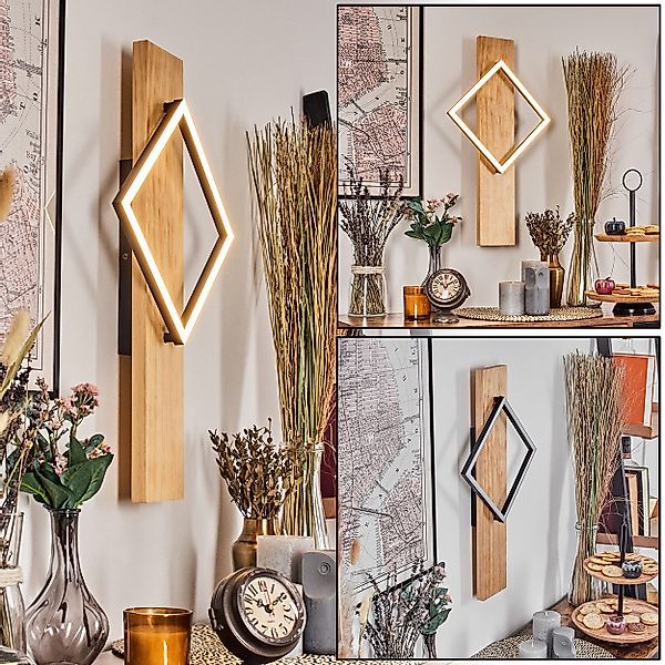 hofstein Wandleuchte Wandlampe aus Holz/Metall/Kunststoff in günstig online kaufen