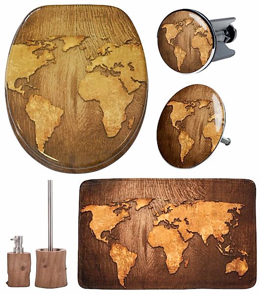 Sanilo Badaccessoire-Set "World Map", (Komplett-Set, 6 tlg.), bestehend aus günstig online kaufen