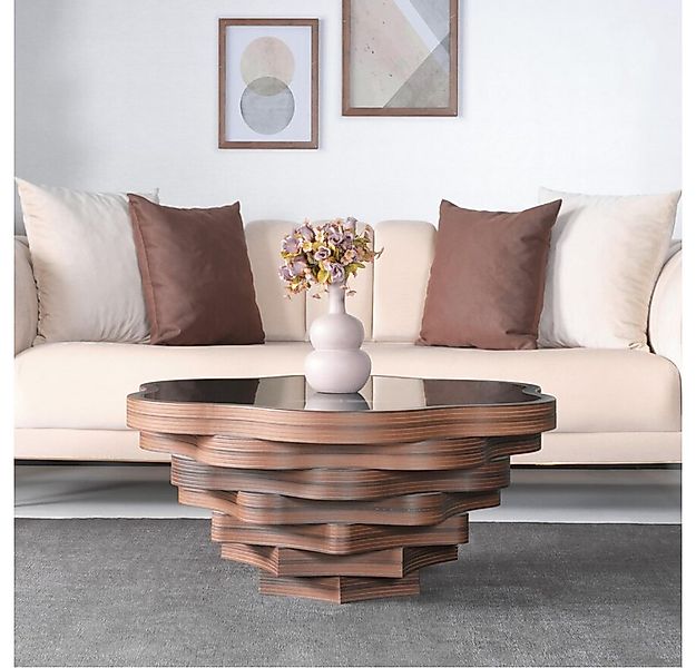 alesvelt Couchtisch Couchtisch rustikal handgefertigt Nussbaum, Beistelltis günstig online kaufen